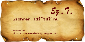 Szohner Tétény névjegykártya